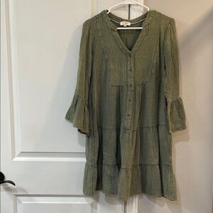Green Button Women's Dress